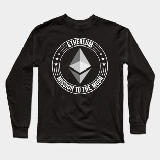 Vintage ETH Ethereum Coin To The Moon Crypto Token Cryptocurrency Wallet Birthday Gift For Men Women Kids Long Sleeve T-Shirt